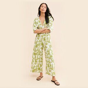 Girl & The Sun Hunter Wide-Leg Linen Jumpsuit Size L